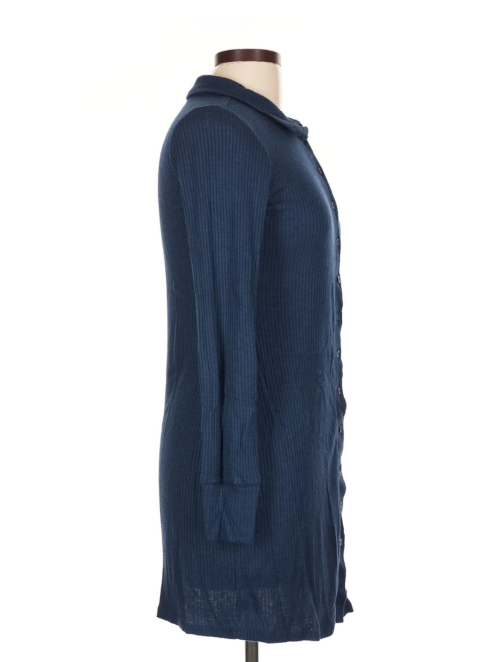 Z SUPPLY Navy Ribbed Button-Front Dress Size Large - Picture 3 of 6